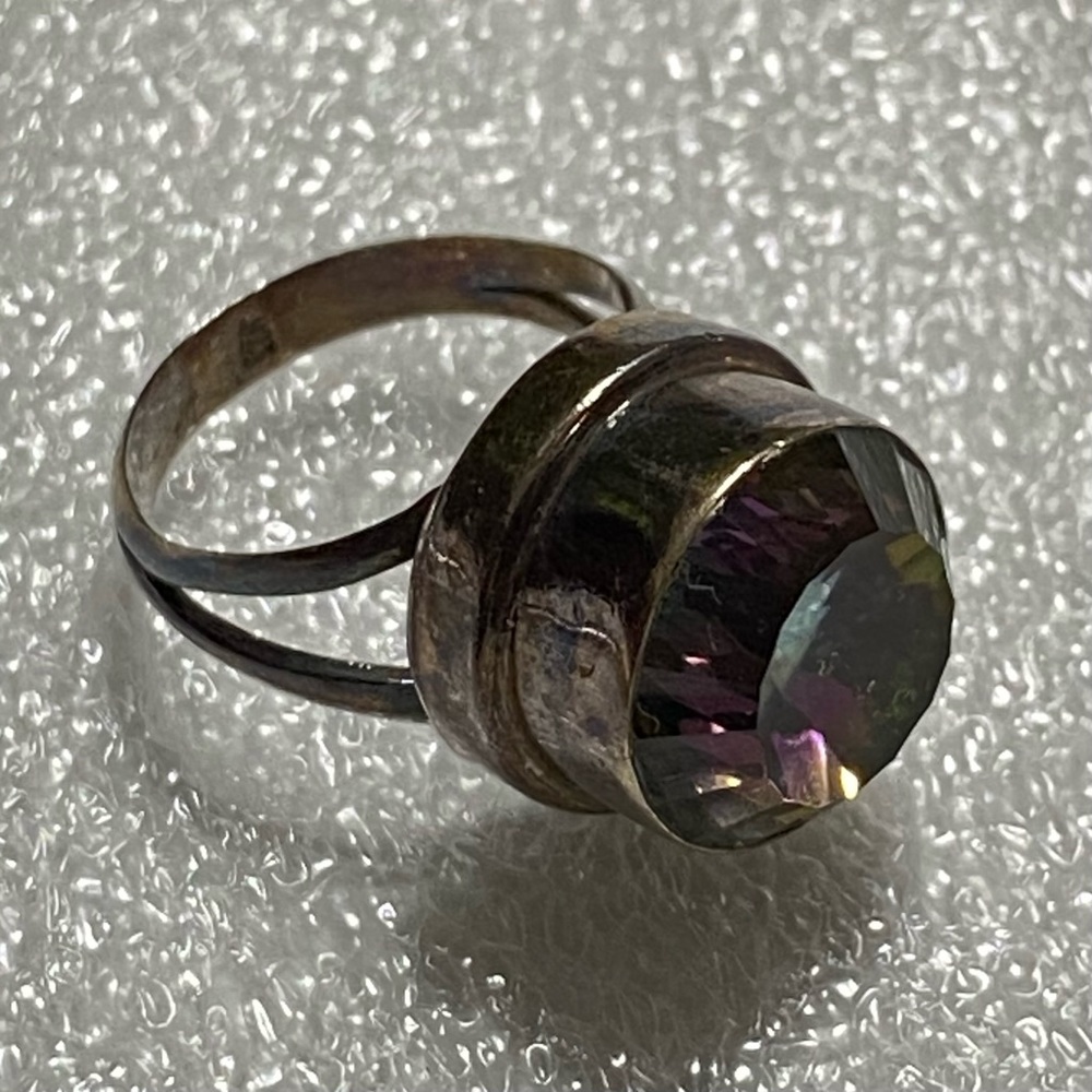 Vintage sterling silver mystic gemstone ring size 6